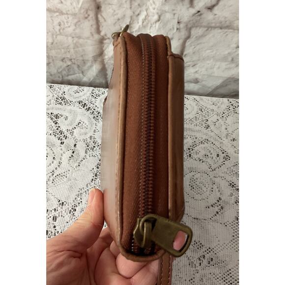 the Sak Brown Leather Wallet Organizer Boho Crossbody Bag Travel - Picture 7 of 9